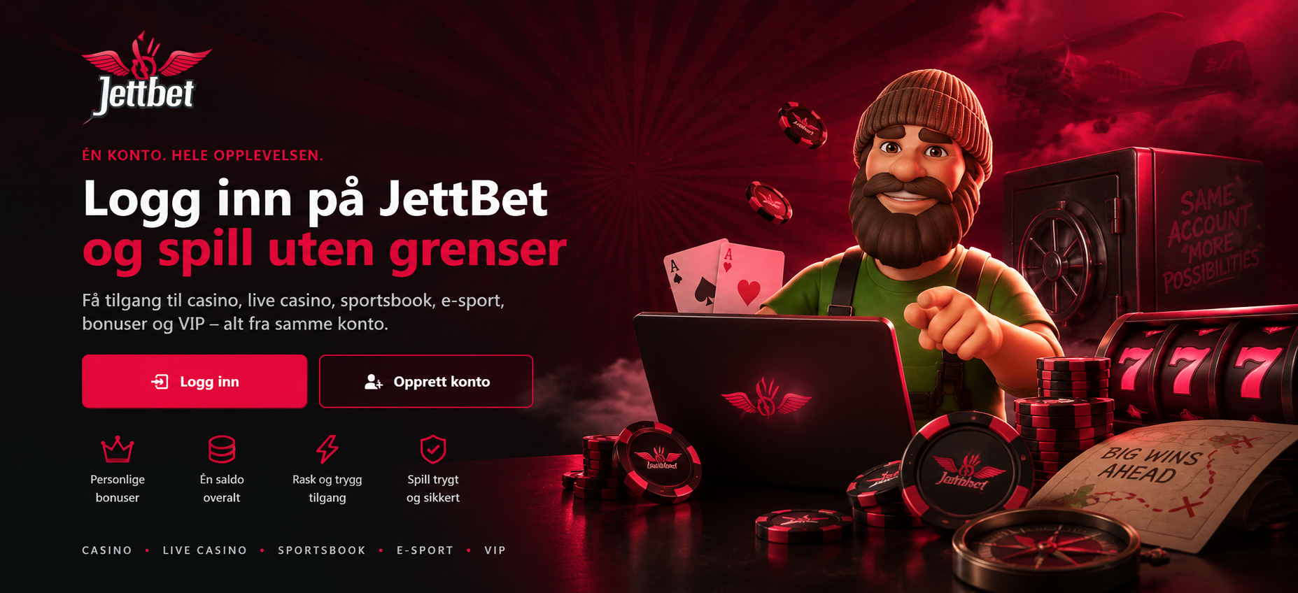 JettBet login â tilgang til casino, sportsbook og bonus pĂĽ ĂŠn konto